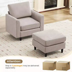 Fauteuil d'appoint Hyleory Modern Comfort avec Ottomane - Idéal Salon Chambre à Coucher, Essentiel pour Coin Lecture Moderne et Simple