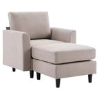 Fauteuil d'appoint Hyleory Modern Comfort avec Ottomane - Idéal Salon Chambre à Coucher, Essentiel pour Coin Lecture Moderne et Simple