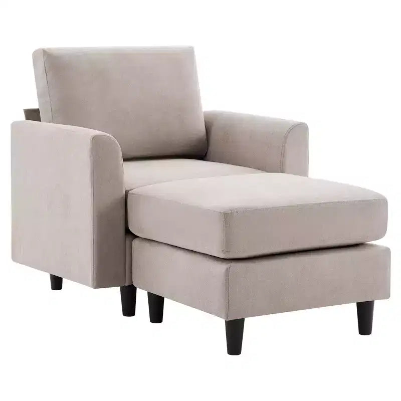 Fauteuil d'appoint Hyleory Modern Comfort avec Ottomane - Idéal Salon Chambre à Coucher, Essentiel pour Coin Lecture Moderne et Simple