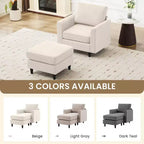Fauteuil d'appoint Hyleory Modern Comfort avec Ottomane - Idéal Salon Chambre à Coucher, Essentiel pour Coin Lecture Moderne et Simple
