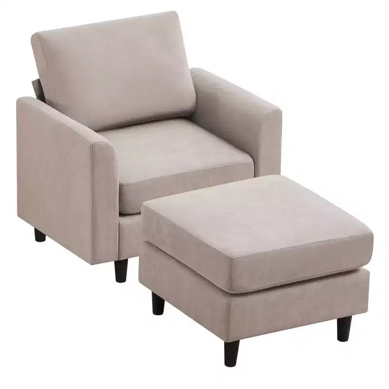 Fauteuil d'appoint Hyleory Modern Comfort avec Ottomane - Idéal Salon Chambre à Coucher, Essentiel pour Coin Lecture Moderne et Simple