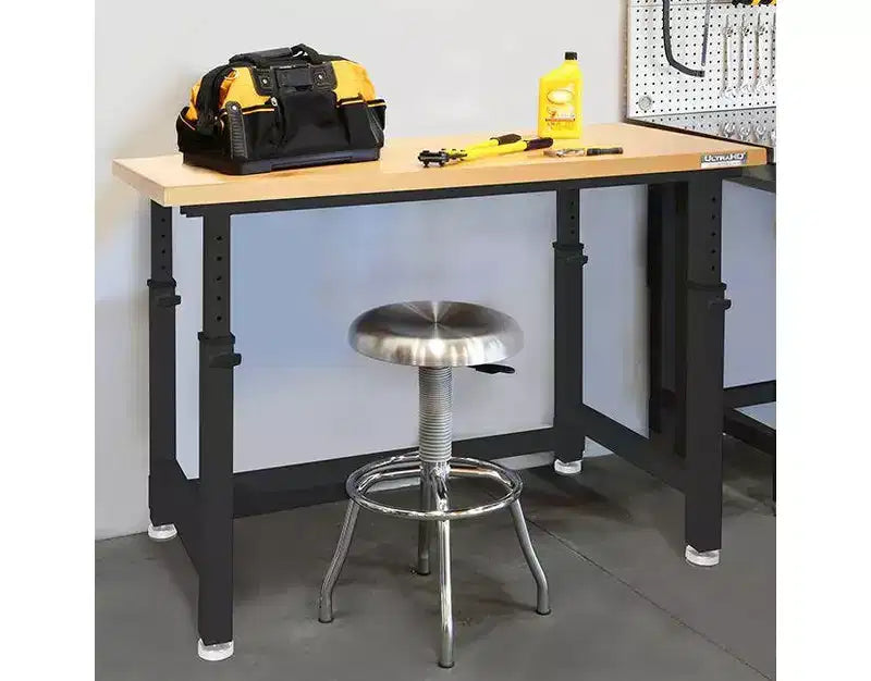 Seville Classics UltraHD Heavy Duty Workbench Table Wood Top, 48 W x 24 D x 28 to 42 H