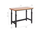 Seville Classics UltraHD Heavy Duty Workbench Table Wood Top, 48 W x 24 D x 28 to 42 H