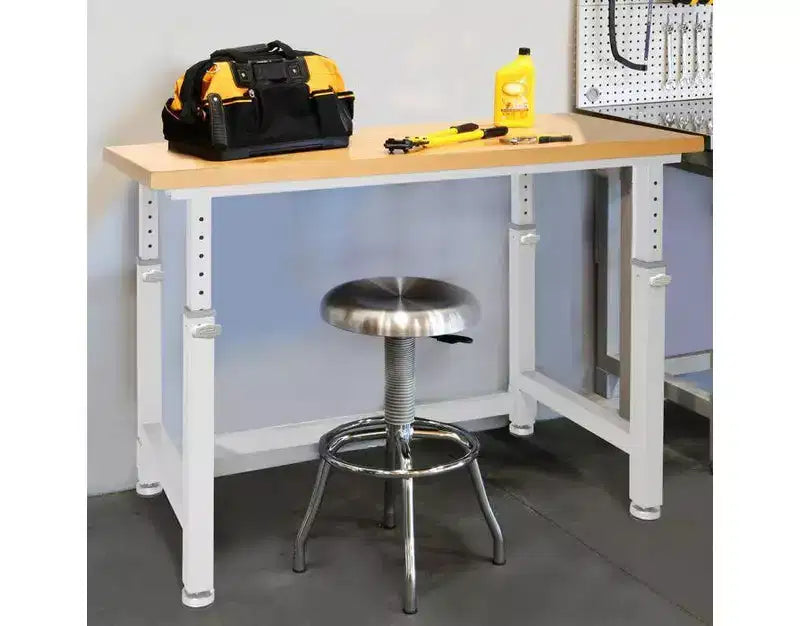 Seville Classics UltraHD Heavy Duty Workbench Table Wood Top, 48 W x 24 D x 28 to 42 H