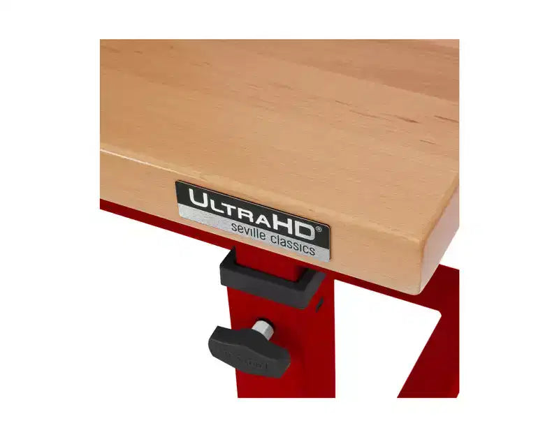 Seville Classics UltraHD Heavy Duty Workbench Table Wood Top, 48 W x 24 D x 28 to 42 H