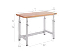 Seville Classics UltraHD Heavy Duty Workbench Table Wood Top, 48 W x 24 D x 28 to 42 H