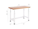 Seville Classics UltraHD Heavy Duty Workbench Table Wood Top, 48 W x 24 D x 28 to 42 H