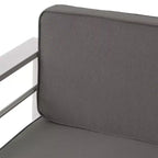 GDFStudio Crested Bay Outdoor Aluminum Loveseat and Fire Pit Set