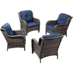 Ensemble de 4 fauteuils UPTIOT avec coussins