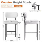 WARMOUNTS Set of 3 Upholstered Modern Counter Height Barstool