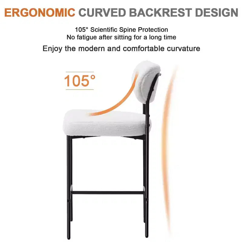 WARMOUNTS Set of 3 Upholstered Modern Counter Height Barstool