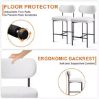 WARMOUNTS Set of 3 Upholstered Modern Counter Height Barstool