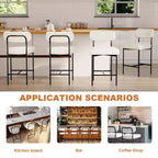 WARMOUNTS Set of 3 Upholstered Modern Counter Height Barstool