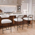 WARMOUNTS Set of 3 Upholstered Modern Counter Height Barstool