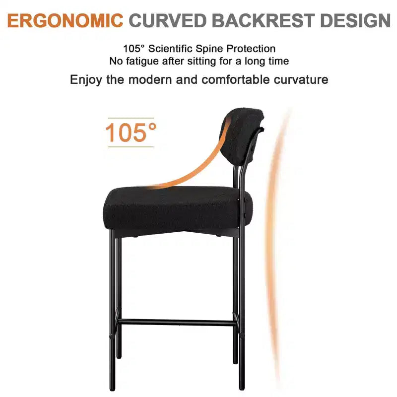 WARMOUNTS Set of 3 Upholstered Modern Counter Height Barstool
