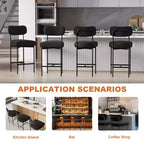 WARMOUNTS Set of 3 Upholstered Modern Counter Height Barstool