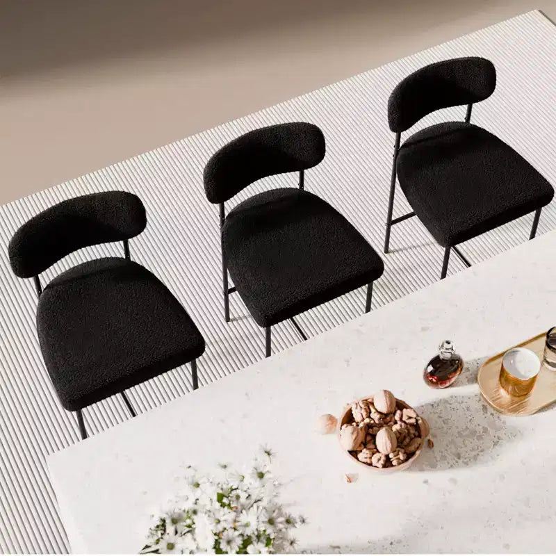 WARMOUNTS Set of 3 Upholstered Modern Counter Height Barstool
