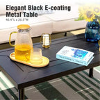 Captiva Designs 6pc Extra Large Metal Outdoor Patio Conversation Set with Rocking Pattern-back Chairs