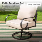 Captiva Designs 6pc Extra Large Metal Outdoor Patio Fire Pit Set with Swivel Pattern-back Chairs