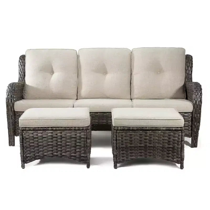 UPTIOT 73'' Polyethylene (PE) Wicker Outdoor Patio Sectional