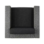 Christopher Knight Home Achton Ensemble de 5 fauteuils de club pivotants d'extérieur en osier et brasero avec coussins
