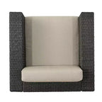 GDFStudio Venice Outdoor Wicker 5 Piece Swivel Club Chair and Fire Pit Set with Cushions