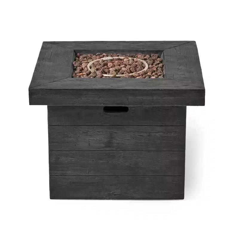 GDFStudio Venice Outdoor Wicker 5 Piece Swivel Club Chair and Fire Pit Set with Cushions