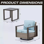 UPTIOT 2 - Salon de jardin 2 places avec coussins