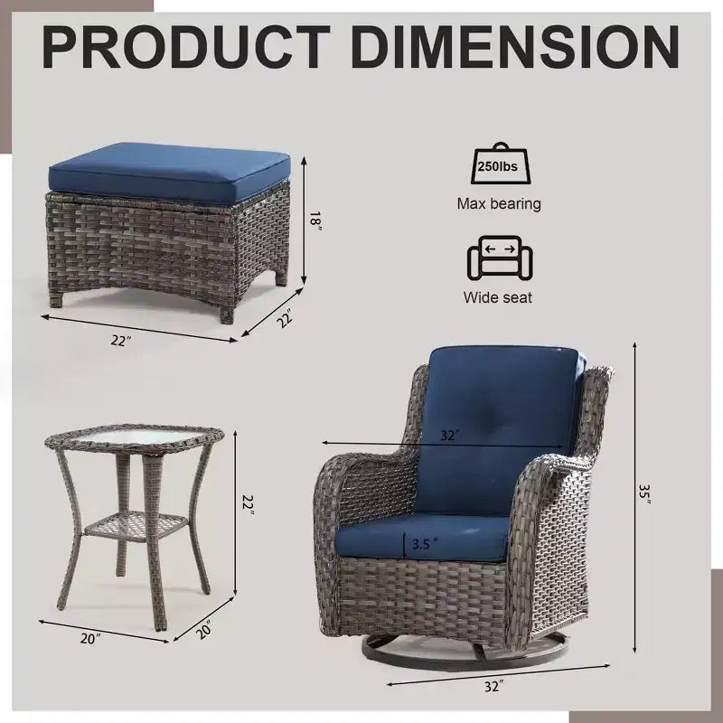 Ensemble de salon 5 pièces UPTIOT avec coussins