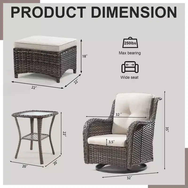 Ensemble de salon 5 pièces UPTIOT avec coussins