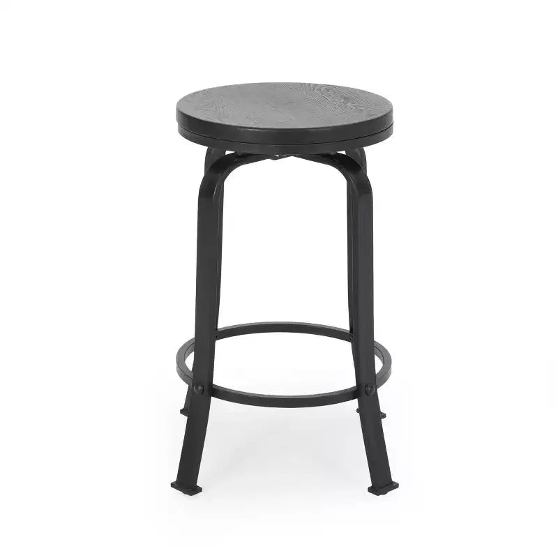 GDFStudio Comet Modern Industrial Iron 24.25 Inch Backless Swivel Counter Stools (Set of 2)