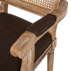 Chaises de salle à manger rembourrées GDFStudio Zentner en bois et cannage de style champêtre (lot de 2)