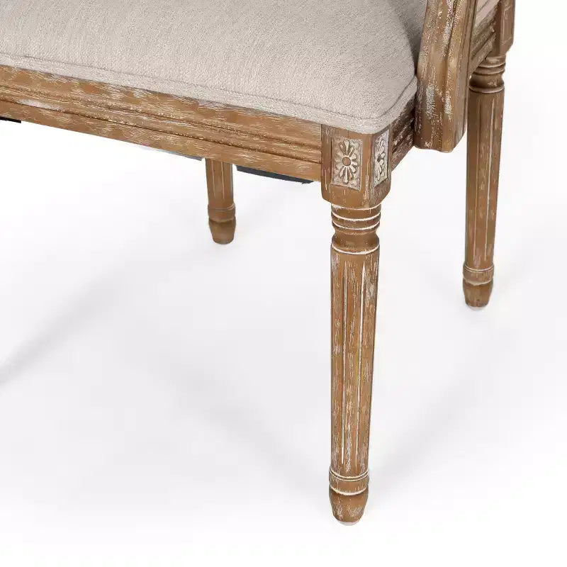 Chaises de salle à manger rembourrées GDFStudio Zentner en bois et cannage de style champêtre (lot de 2)