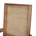 Chaises de salle à manger rembourrées GDFStudio Zentner en bois et cannage de style champêtre (lot de 2)