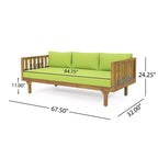 Christopher Knight Home Panfilo Lit de repos 3 places rembourré en bois d'acacia avec table basse