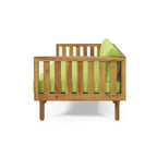 Christopher Knight Home Panfilo Lit de repos 3 places rembourré en bois d'acacia avec table basse