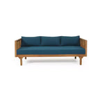 Christopher Knight Home Panfilo Lit de repos 3 places rembourré en bois d'acacia avec table basse