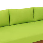 Christopher Knight Home Panfilo Lit de repos 3 places rembourré en bois d'acacia avec table basse