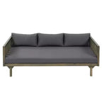 Christopher Knight Home Panfilo Lit de repos 3 places rembourré en bois d'acacia avec table basse