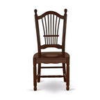 HomeStock Rustic Retreat Dining Chairs - Slat Back Wood Seat Kitchen Chairs, Set of 2