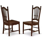 HomeStock Rustic Retreat Dining Chairs - Slat Back Wood Seat Kitchen Chairs, Set of 2