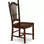 HomeStock Rustic Retreat Dining Chairs - Slat Back Wood Seat Kitchen Chairs, Set of 2