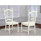 HomeStock Rustic Retreat Dining Chairs - Slat Back Wood Seat Kitchen Chairs, Set of 2