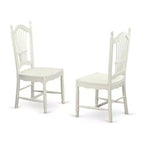 HomeStock Rustic Retreat Dining Chairs - Slat Back Wood Seat Kitchen Chairs, Set of 2