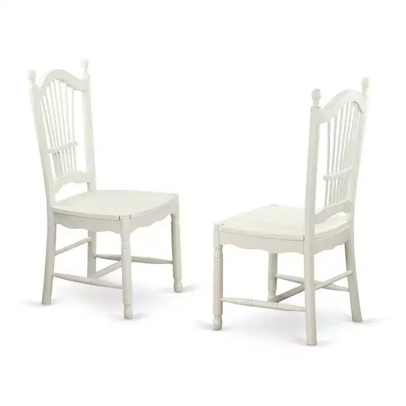 HomeStock Rustic Retreat Dining Chairs - Slat Back Wood Seat Kitchen Chairs, Set of 2