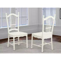 HomeStock Rustic Retreat Dining Chairs - Slat Back Wood Seat Kitchen Chairs, Set of 2