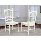 HomeStock Rustic Retreat Dining Chairs - Slat Back Wood Seat Kitchen Chairs, Set of 2