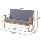 GDFStudio Manarola Outdoor Acacia Wood 8 Seater Chat Set, Teak/Dark Gray