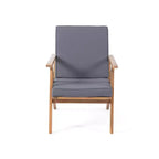 GDFStudio Manarola Outdoor Acacia Wood 8 Seater Chat Set, Teak/Dark Gray