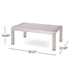 Ensemble de conversation d'extérieur 7 places en aluminium avec coussins GDFStudio Crested Bay, argent/kaki